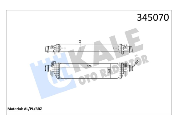 TURBO RADYATÖRÜ INTERCOOL MOKKA 12- 1.6 1.7 A-B-D16DTH-DTN-DTU-A17DTS