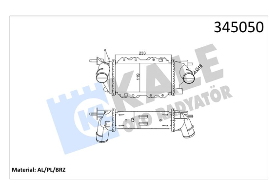 TURBO RADYATÖRÜ INTERCOOLER VECTRA 2.0-2.2 DTİ MEK AL/PL/BRZ