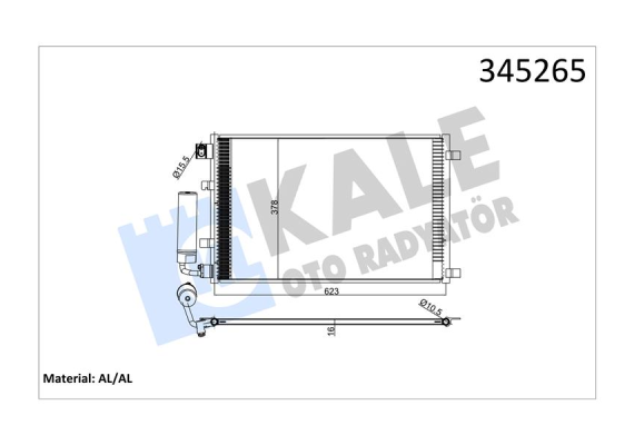 KLİMA KONDENSERİ QASHQAI 2 J10-JJ10 1.6 07 643x377x16 AL/AL