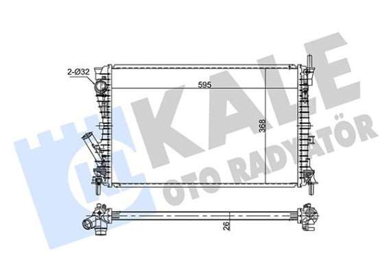 RADYATÖR FIESTA V-FUSION 1.6TDCI AC KLİMASIZ MEK 593x379x26