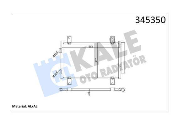 KALE 345350KLİMA KONDENSERİ JUMPER-DUCATO-BOXER 537x340x16 AL/AL