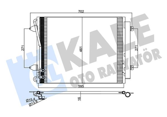 KLİMA KONDENSERİ PASSAT 05 1.4TSI-1.8TSI-2.0TSI-3.2FSI-3.6FSI 575X460X16 AL/AL