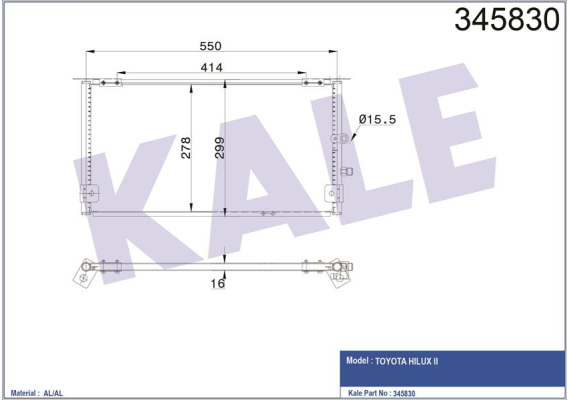 KLİMA KONDENSERİ HILUX 2.4D 97 AL/AL