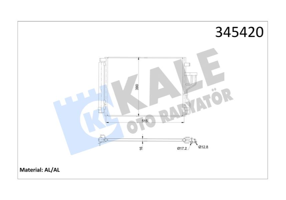 KLİMA KONDENSERİ KIA SPORTAGE-İX35 10 538X383X13 OTO.-MEK. AL/AL