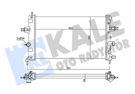 RADYATÖR ASTRA G 1.6 Z16XEP AC MEK 600x375x26
