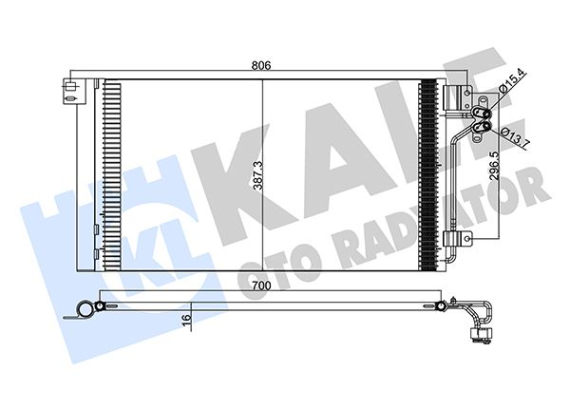 KLİMA KONDENSERİ TRANSPORTER T5-MULTIVAN V 715x391x16 AL-AL