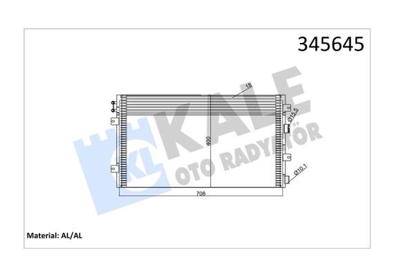 KONDENSER CHRYSLER SEBRING 2.0 2.4 2.7 V6 24V 01 07 YAĞ SOĞUTUCULU KURUTUCUSUZ BRAZING AL-AL 686X 400X18 KLİMA RADYATÖRÜ