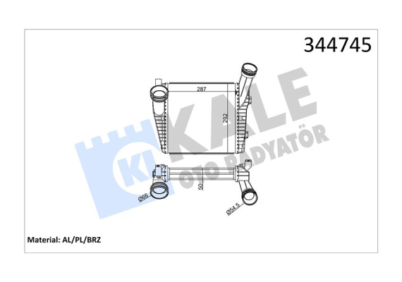 TURBO RADYATÖRÜ INTERCOOLER VW TOUAREG 2.5 R5 TDI 03-10 3.0 V6 TDI 10 Q7 3.0TDI 07 AL/PL/BRZ