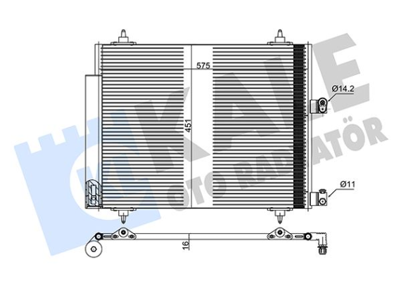 KLİMA KONDENSERİ C8-ULYSSE-EXPERT AL/AL 560x450x16