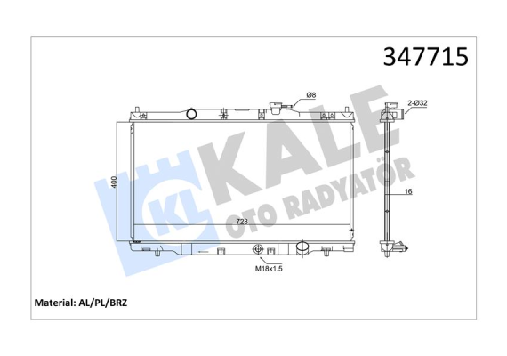RADYATÖR AL/PL/BRZ CR-V II-ELEMENT MT