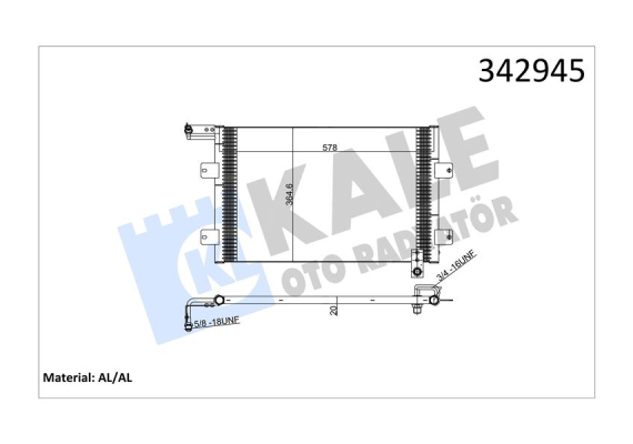 KLİMA KONDENSERİ VW GOLF III-CABKIA RIO-VARİANT-VENTO AL-AL