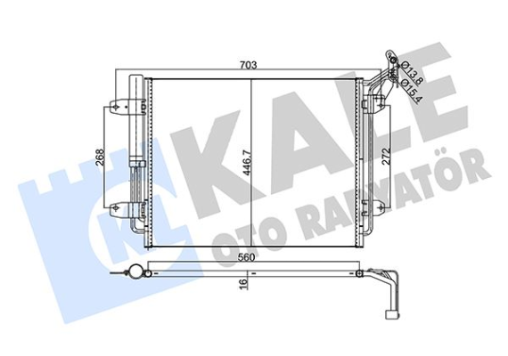 KLİMA KONDENSERİ VW TIGUAN AL/AL 540x450x16
