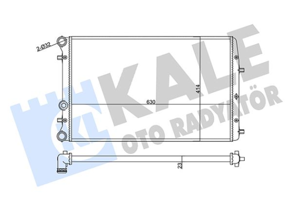 SU RADYATÖRÜ VW POLO 02 SEAT CORDOBA-IBIZA III 02 SKODA FABIA 99 1.2 1.4 1.6 16V 1.9TDI MT AC NAC MEKANİK 630x414x23 6Q0121253Q-6QE121253A