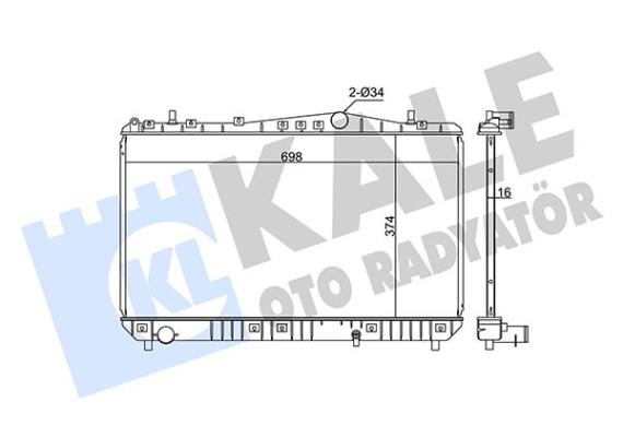 RADYATÖR CHEVROLET REZZO AL/PL/BRZ 374x698x16