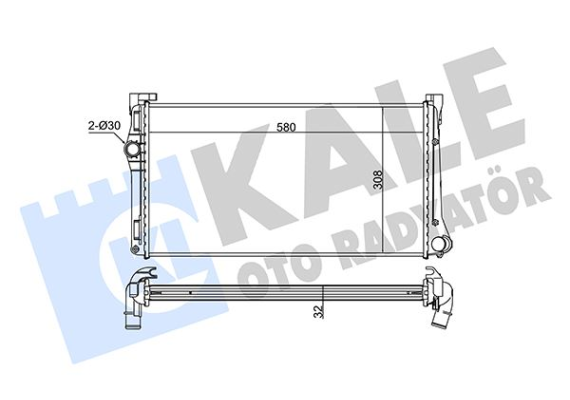 SU RADYATÖRÜ FIAT IDEA 04 PUNTO 03 LANCIA YPSILON 06 1.3DMTJ MT BRAZING 580x308x32