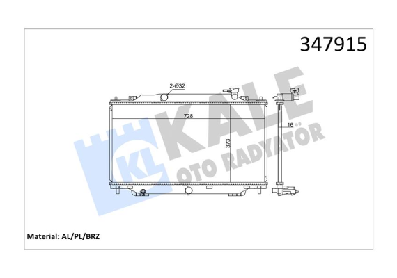 RADYATÖR 3 BM. BN 1.5 2.0 13 MT AL/BRZ 373X728X16