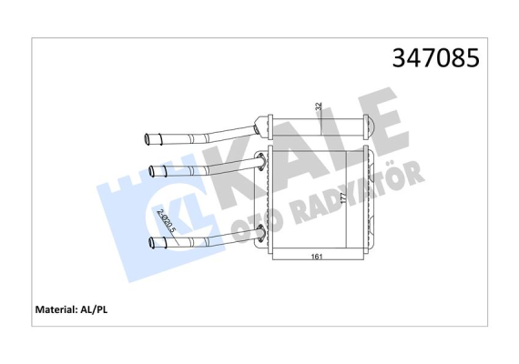 KALORİFER RADYATÖRÜ ASTRA F-CALIBRA A-VECTRA A BORULU KLİMASIZ 175x188x48