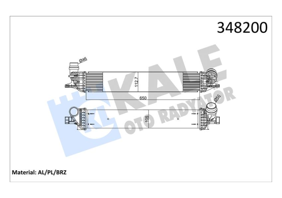 TURBO RADYATÖRÜ INTERCOOLER LGN III 2.0 DCI AL-PL-BRZ 652x112x108