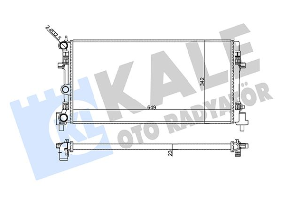SU RADYATÖRÜ AUDI A1 10 SEAT IBIZA IV-TOLEDO IV 08 SKODA FABIA II-RAPID-ROOMSTER 06 VW POLO 09 1.2 1.6 1.9TDI 1.2 1.4TSI 1.2TFSI MT MEKANİK 649x342x23 6R0121253N-6RF121253