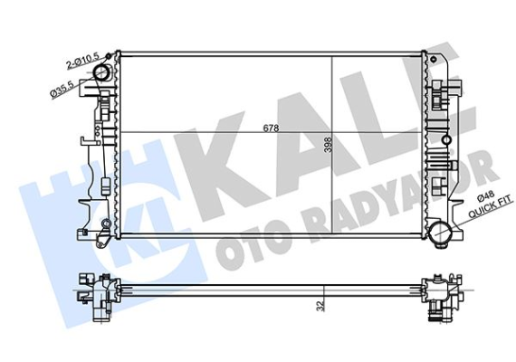 MOTOR SU RADYATORU MERCEDES SPRINTER B906 . VW CRAFTER 30-35-50 678X398X32