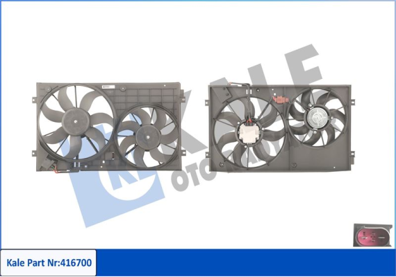 FAN MOTORU DAVLUMBAZLI KOMPLE CADDY 04 GOLF V 1.4 FSI-TSI-1.6 FSI 03-08 150W-295mm