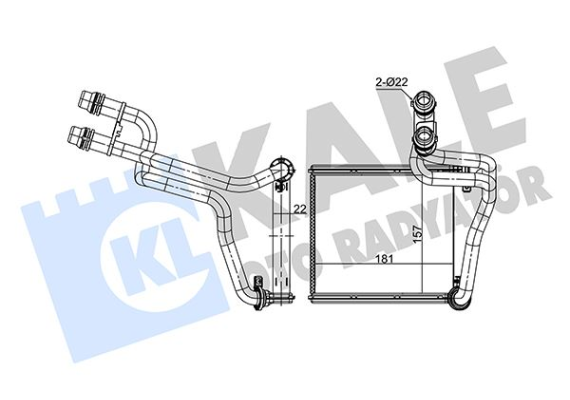 KALORİFER RADYATÖRÜ BORULU GOLF VI -JETTA IV-1.2TSI-1.4TSI-1.6-2.0TDI 181x157x22