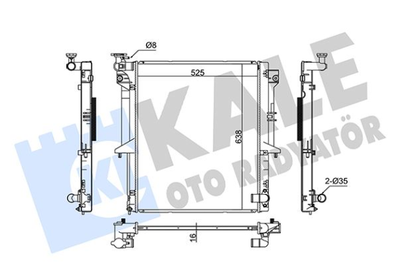 RADYATÖR MITSUBISHI L200 AL/PL/BRZ 525x638x16