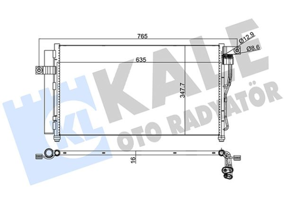 KLİMA KONDENSERİ ACCENT ERA 06 AL/AL 634x348x16