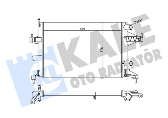 RADYATÖR BRAZING CORSA C-COMBO-TIGRA 1.0-1.2-1.2 16V-1.4-1.4 16V AC KLİMASIZ MEK 539x378x24 1300236-9201955-25555161-24445162