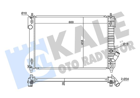 RADYATÖR CHEVROLET AVEO MEKANİK AL/PL/BRZ 600x418x26