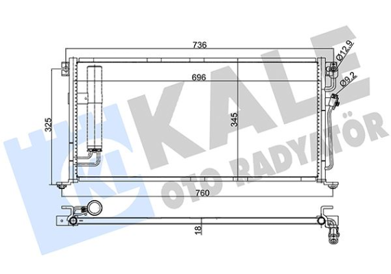 KLİMA KONDENSERİ MITSUBISHI LANCER AL/AL 696x338x16