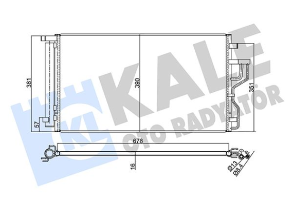 KLİMA KONDENSERİ HYUNDAI İX35-KIA SPORTAGE AL/AL 678x388x16