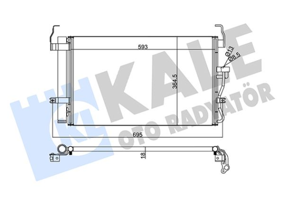 KLİMA KONDENSERİ HYUNDAI COUPE-ELANTRA-LANTRA II 1.6 AL/AL 590x363x18