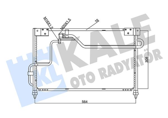 KLİMA KONDENSERİ MAZDA 626 IV AL-AL 564X308X16