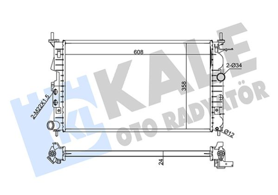 RADYATÖR VECTRA B AC KLİMASIZ MEK OTOM 607x378x24