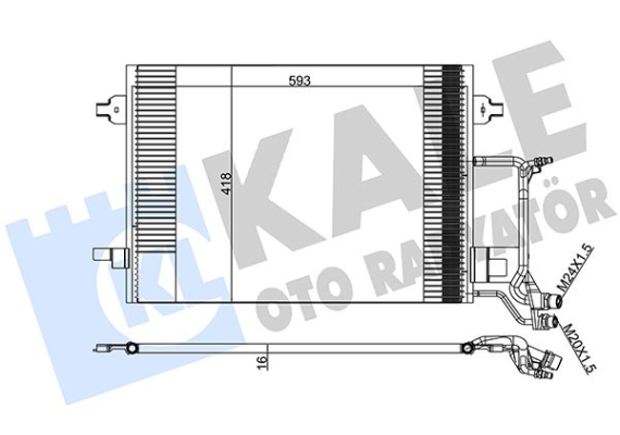 KLİMA KONDENSERİ PASSAT A4 1.9TDI 1.8-1.8T 97 610X415X16 AL-AL