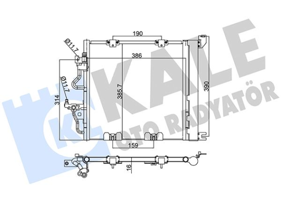 KLİMA RADYATÖRÜ KONDENSERİ OPEL ASTRA H 04 10 ZAFIRA B 05 15 1.3-1.7-1.9 CDTI-DT-DTH-DTL AL/AL 405x385x18