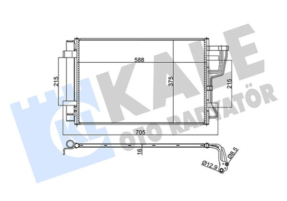 x KLİMA KONDENSERİ İ30 1.4i 07 AL/AL 587x391x16