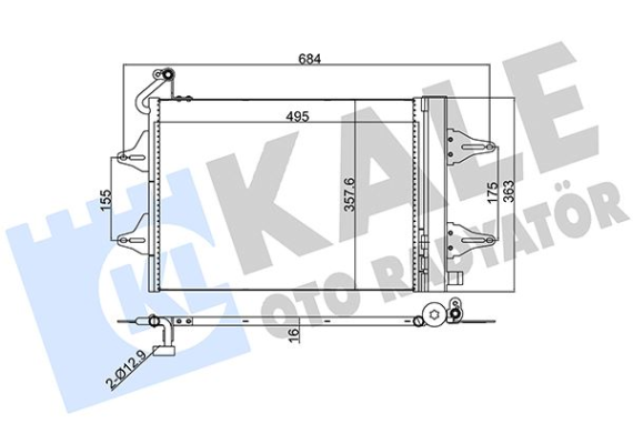 KLİMA KONDENSERİ POLO-FOX-CORDOBA-IBIZA-ROOMSTER-FABIA AL/AL 515x362x16