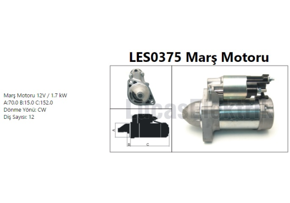 MARS MOTORU 12V 1.7kW 12 DIS MERCEDES W204 X204 C218 W212 C207 W639 B906