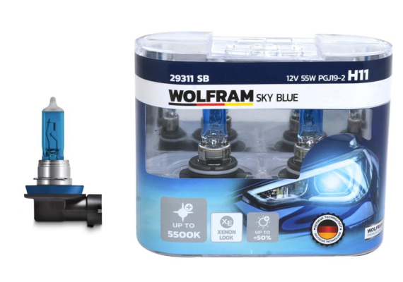 AMPUL 12V H11 55 PGJ19-2 SKY BLUE BEYAZ IŞIK