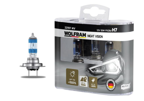 AMPUL 12V H7 55 PX26d NIGHT VISION 150 FAZLA 20 BEYAZ IŞIK