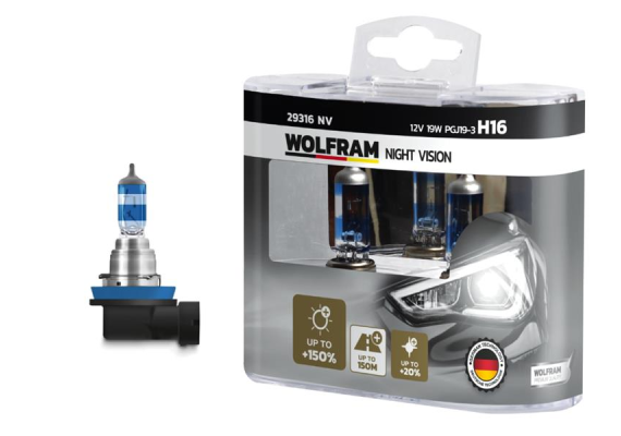 AMPUL 12V H16 19 PGJ19-3 NIGHT VISION 150 FAZLA 20 BEYAZ IŞIK