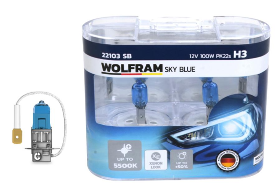 AMPUL 12V H3 100 PK22s SKY BLUE BEYAZ IŞIK