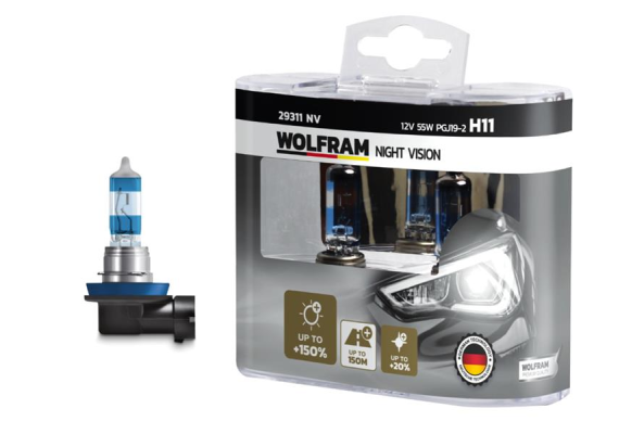AMPUL 12V H11 55 PGJ19-2 NIGHT VISION 150 FAZLA 20 BEYAZ IŞIK