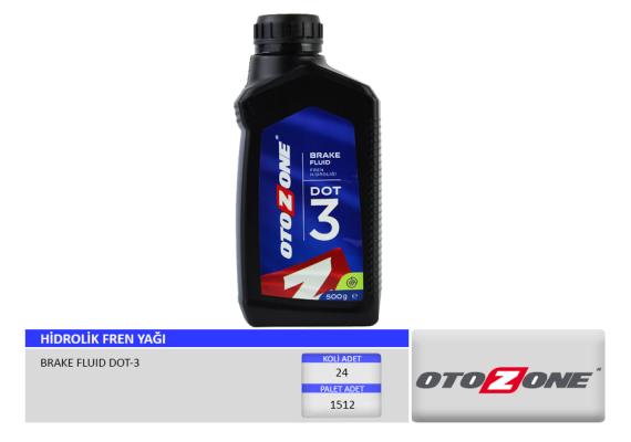 HİDROLİK FREN YAĞI DOT-3 500 ML