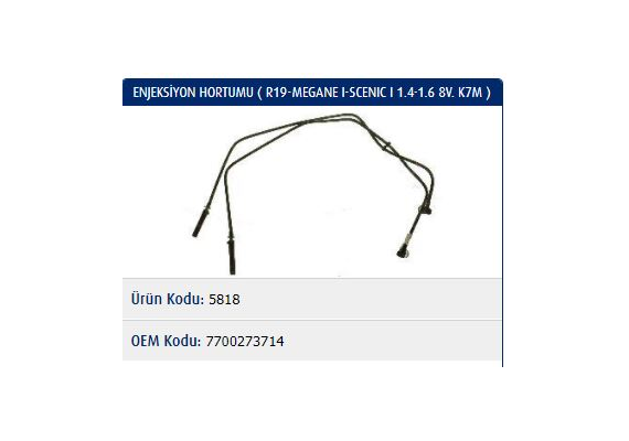 ENJEKSİYON YAKIT BORUSU R19-MGN 1.4-1.6 K7M
