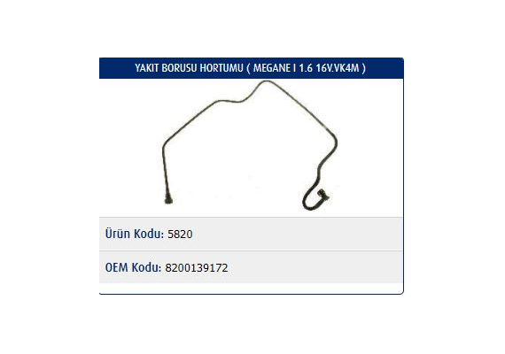BENZİN HORTUMU BORUSU MEGANE 1.6 16V K4M