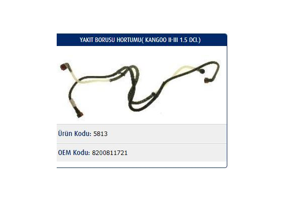 YAKIT BORUSU RENAULT KANGOO II 02.2008