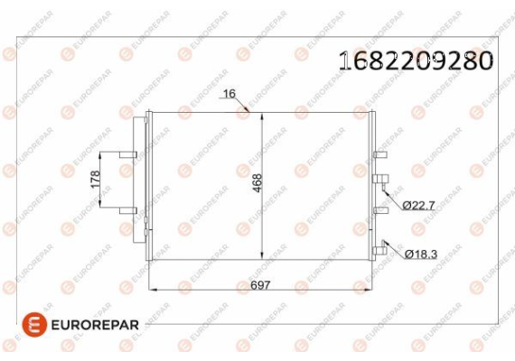 KLİMA RADYATORU KONDENSERİ TRANSİT CUSTOM V362 12 TRANSIT V363 14 2.2 TDCİ 717x467 AL AL